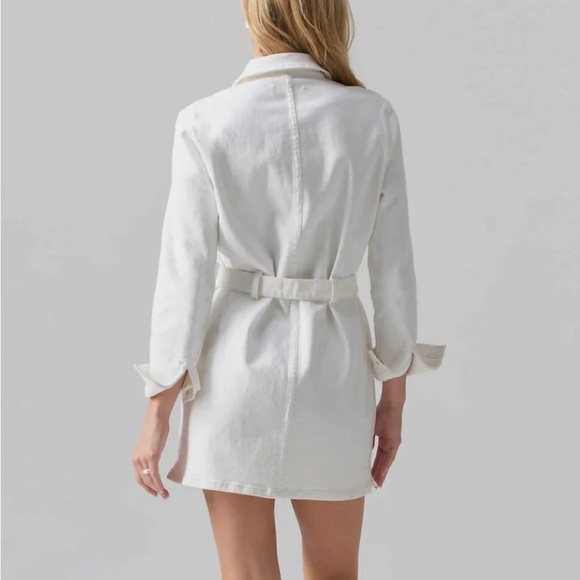 Lillie Denim Dress In Ivory - Picture 2 of 3